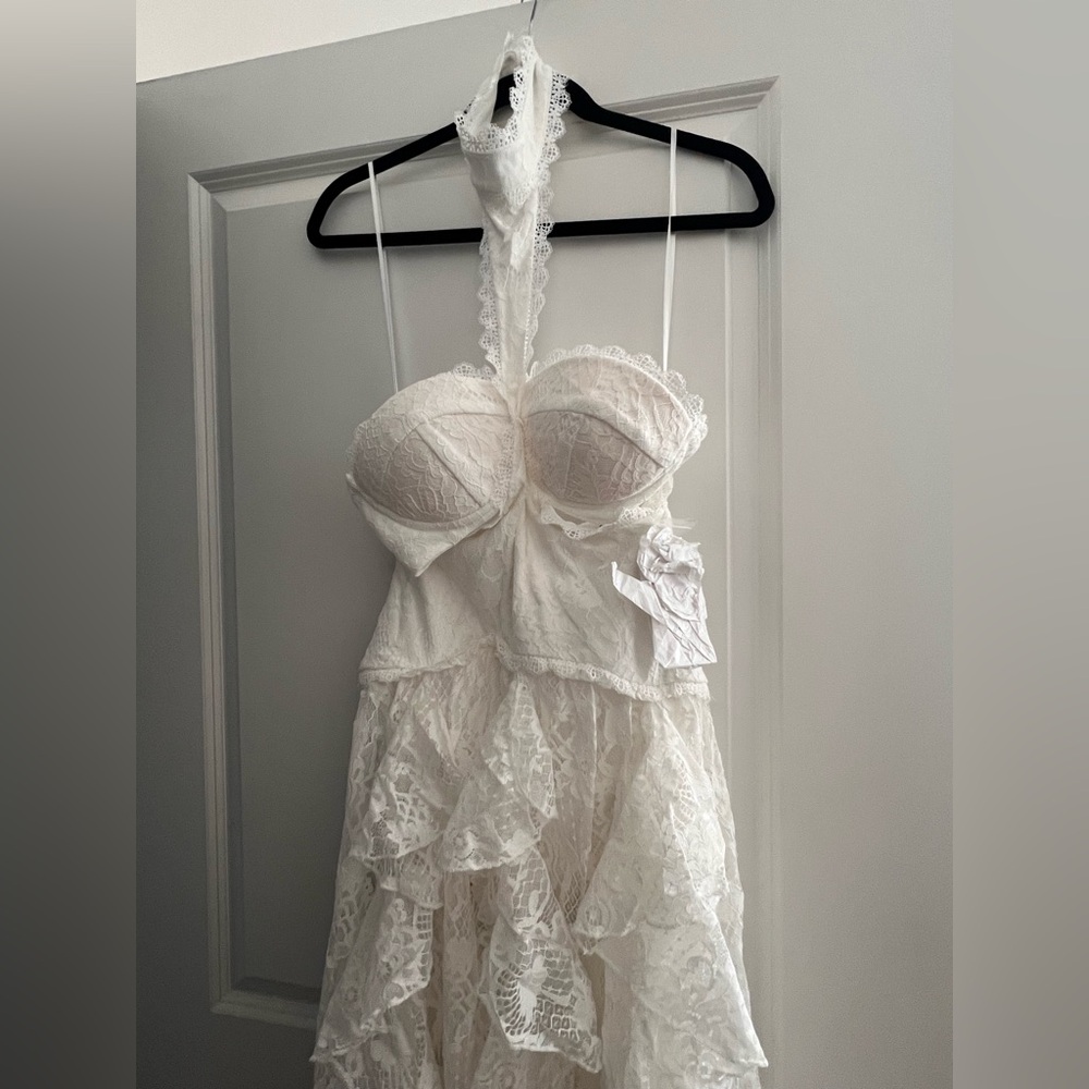12th Tribe Princesa White Lace Drop Waist Maxi Dress - Picture 5 of 6